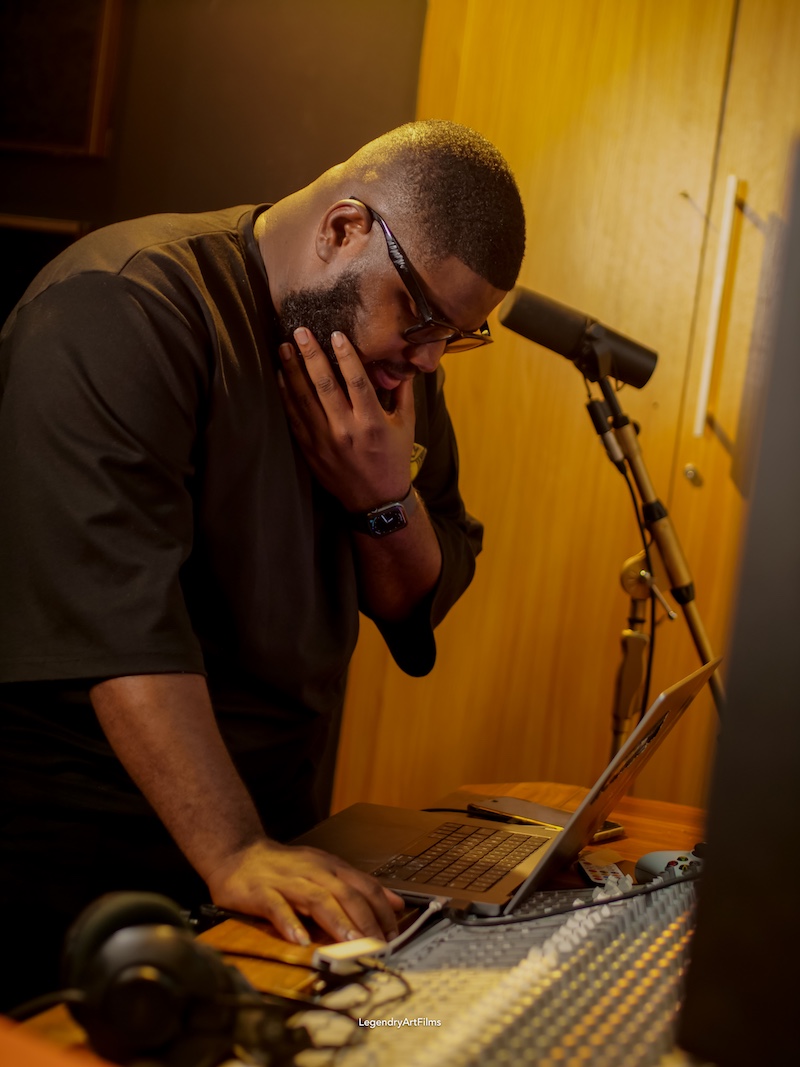 Kevin Eze in the studio