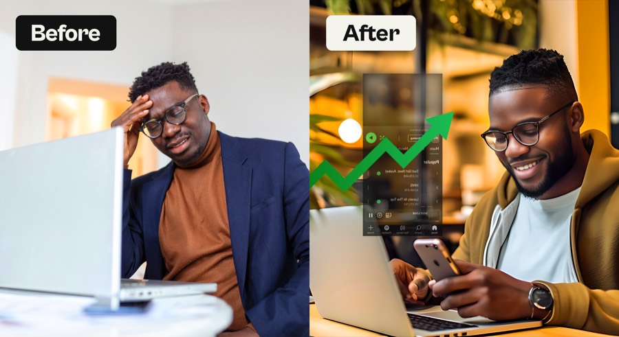 An artist before the system, stressed, then after it, growing