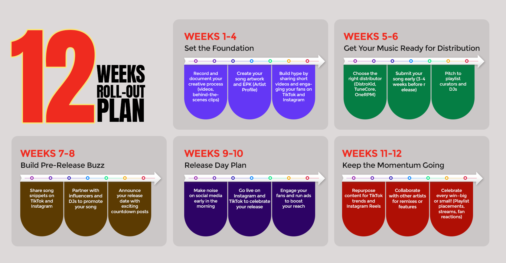 The 12-week roll-out plan across six phases